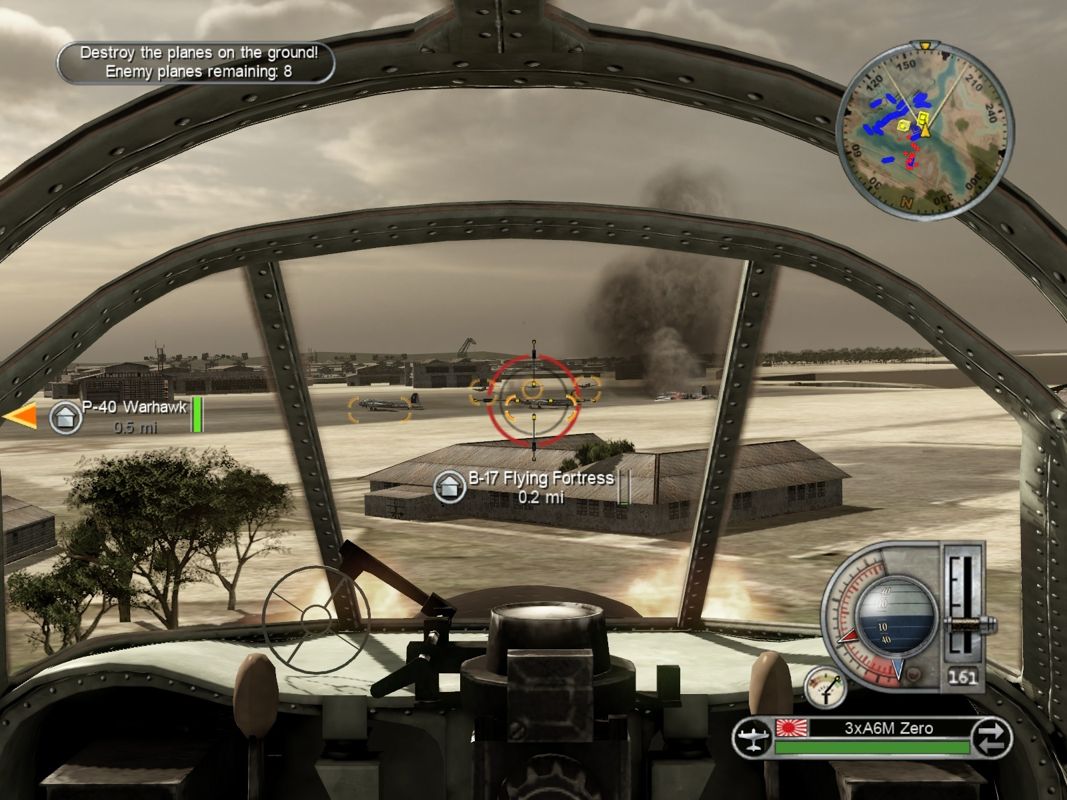 Battlestations: Pacific (Windows) screenshot: Attacking American airplanes at Pearl Harbor.