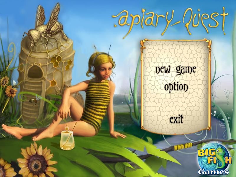 Apiary Quest (Windows) screenshot: Title screen and main menu
