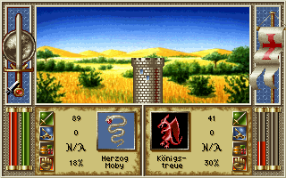 Heirs to the Throne (DOS) screenshot: This province has a watchtower, which gives defenders a bonus.