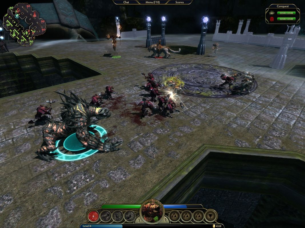 Demigod (Windows) screenshot: A couple of minions fight each other while my Demigod goes for the