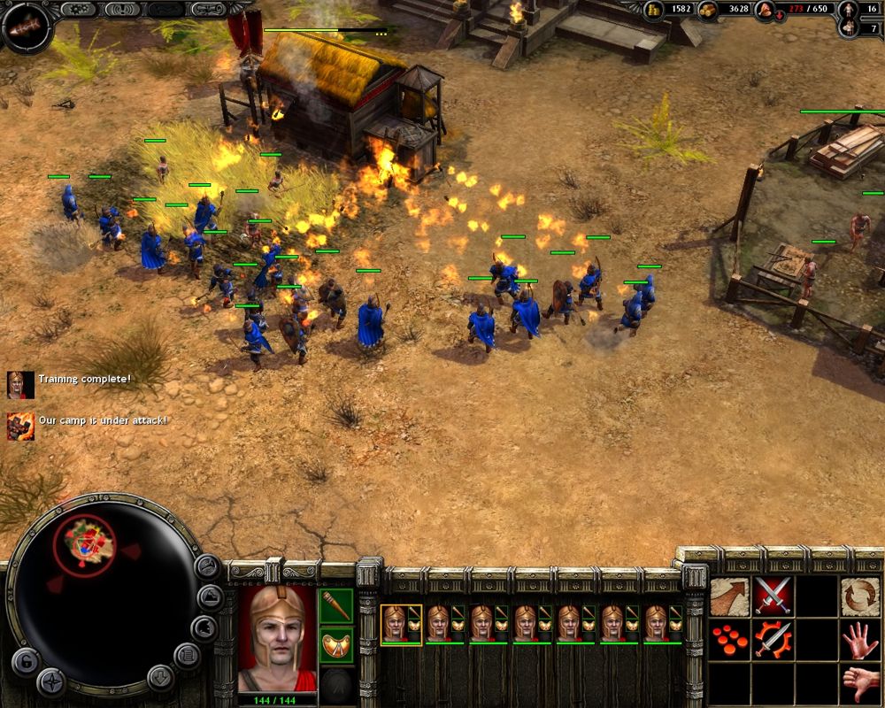 Ancient Wars: Sparta (Windows) screenshot: Persian soldiers attacking our village