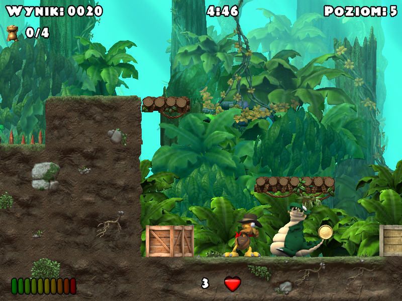 Crazy Chicken: The Good, The Egg & The Ugly (Windows) screenshot: Hit crocodile
