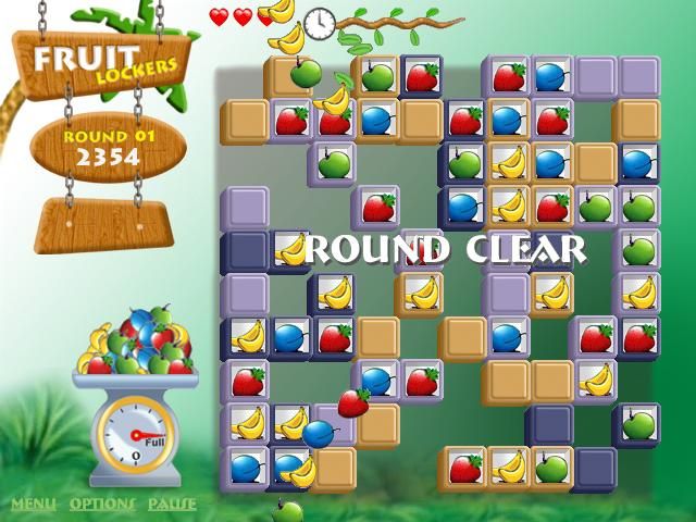 Fruit Lockers (Windows) screenshot: Round clear