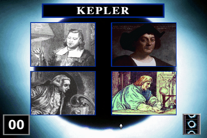 The Discoverers (DOS) screenshot: Finding Kepler.