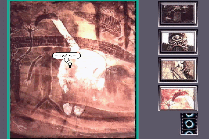 The Discoverers (DOS) screenshot: Aborigine cave painting