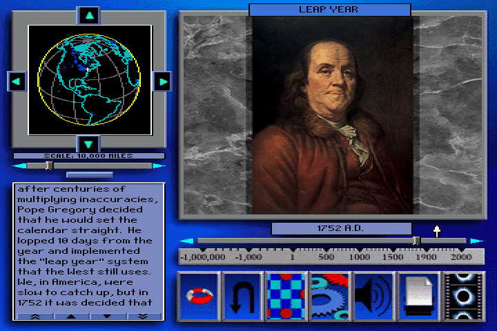 The Discoverers (DOS) screenshot: Benjamin Franklin