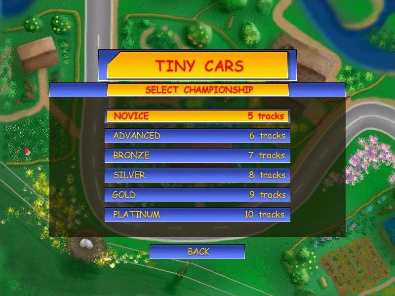 Tiny Cars (Windows) screenshot: Choose your level.