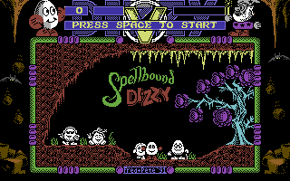 Spellbound Dizzy (Commodore 64) screenshot: Title screen