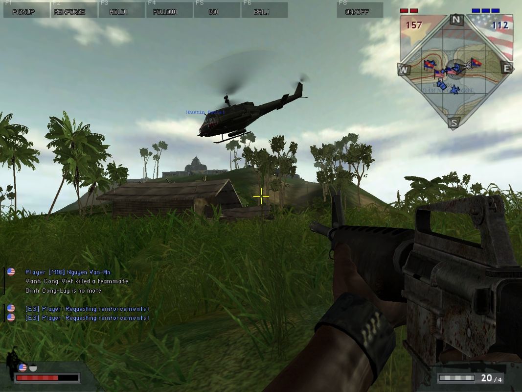 Battlefield: Vietnam (Windows) screenshot: Air support over the enemy village