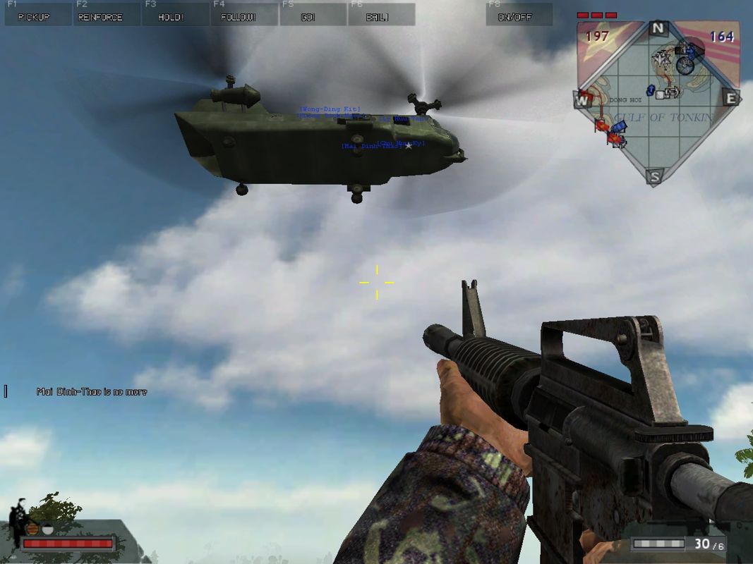 Battlefield: Vietnam (Windows) screenshot: A troops transport carrying the forces to the front
