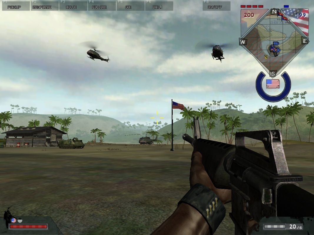 Battlefield: Vietnam (Windows) screenshot: Troops leaving the airfield