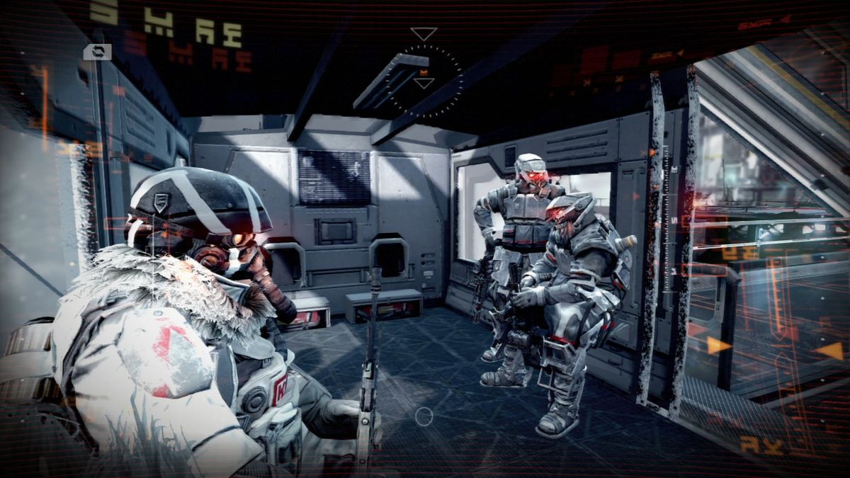 Killzone 3 (PlayStation 3) screenshot: Arriving at the secret Helghan base disguised as one of them.