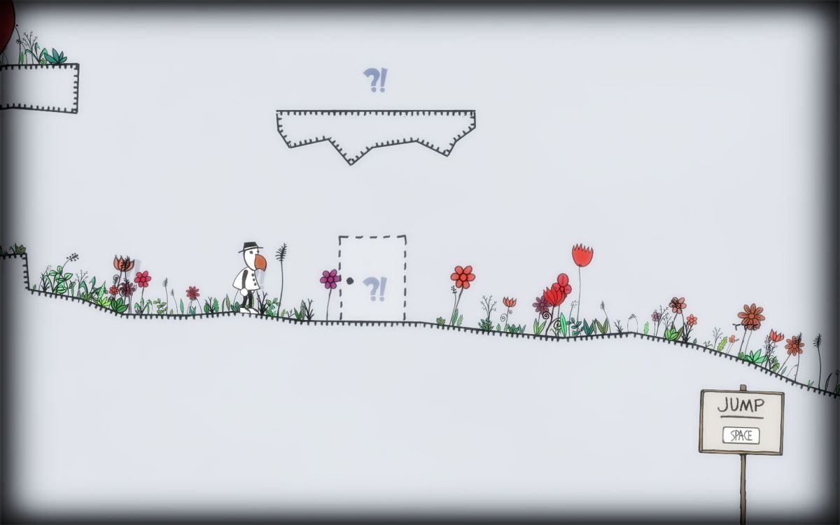 Blueberry Garden (Windows) screenshot: The starting point, with the outline of a door.