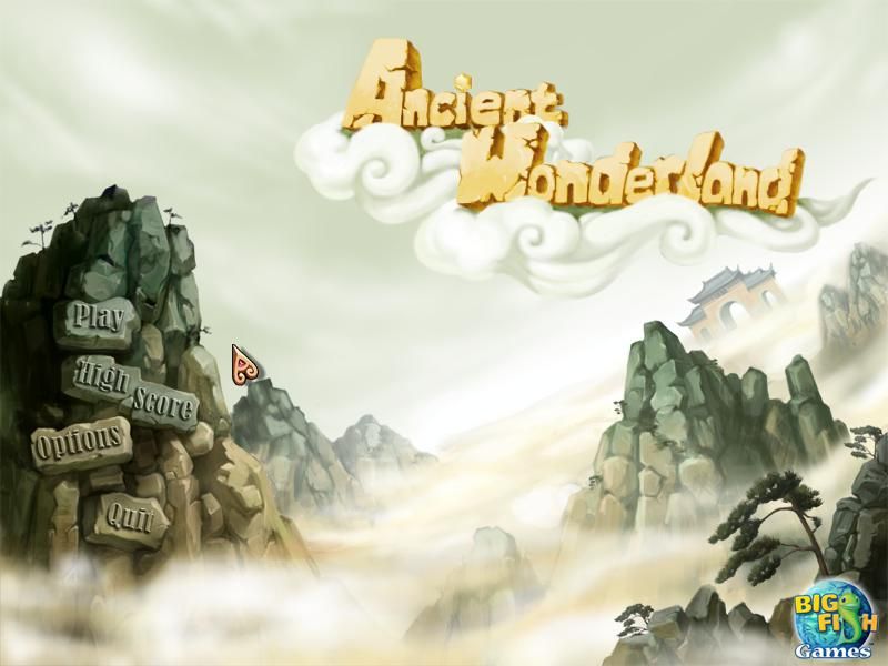 Ancient Wonderland (Windows) screenshot: Title screen and main menu