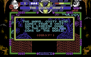 Spellbound Dizzy (Commodore 64) screenshot: A windy tunnel!