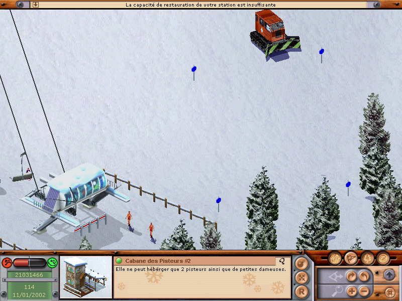 Val d'Isère Ski Park Manager (Windows) screenshot: Ram track and chairlift start