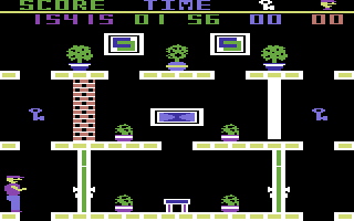 The Heist (Commodore 64) screenshot: Hmm, a tricky looking room...