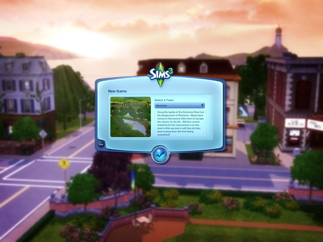 The Sims 3 (Windows) screenshot: Main Menu