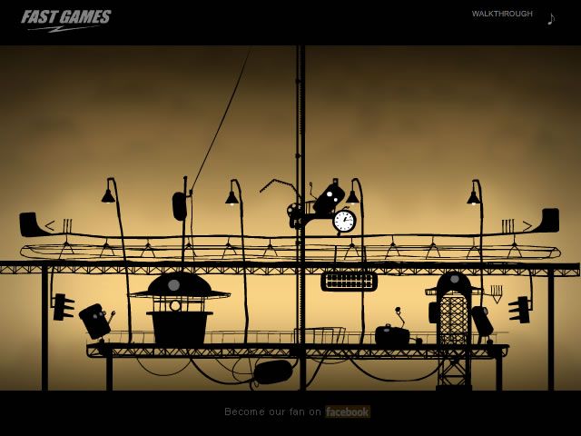Little Wheel (Browser) screenshot: The little robot loses his balance and falls down.