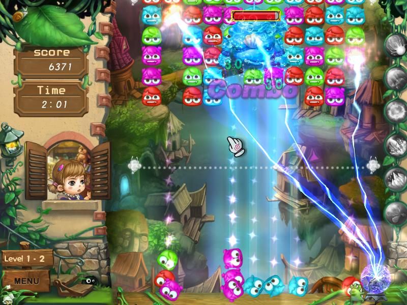 Anne's Dream World (Windows) screenshot: Using a new skill, lightning.