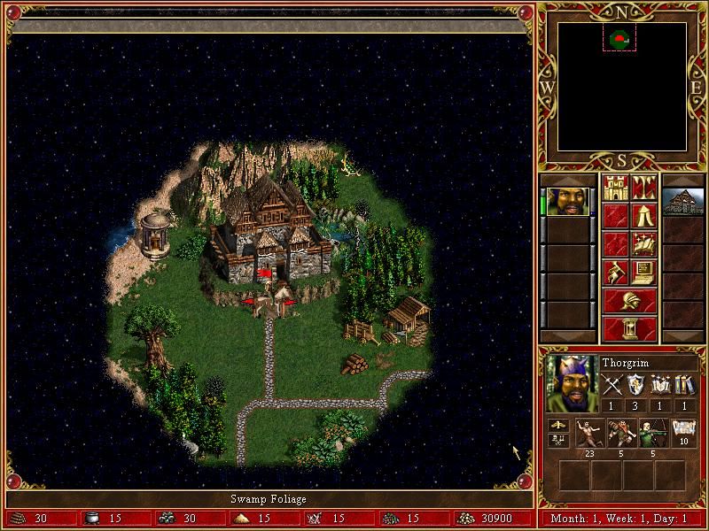Heroes of Might and Magic III: The Shadow of Death (Windows) screenshot: The start of a random scenario
