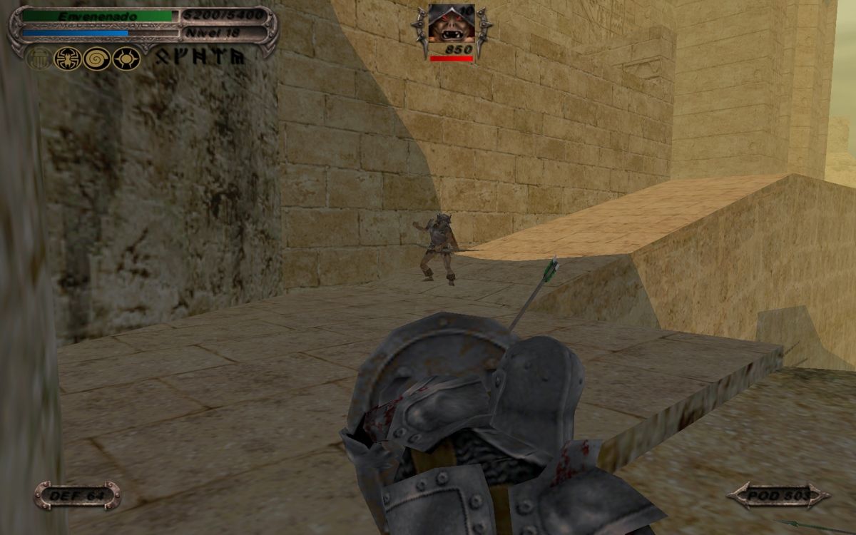Blade of Darkness (Windows) screenshot: Shields protect against weapons and arrows