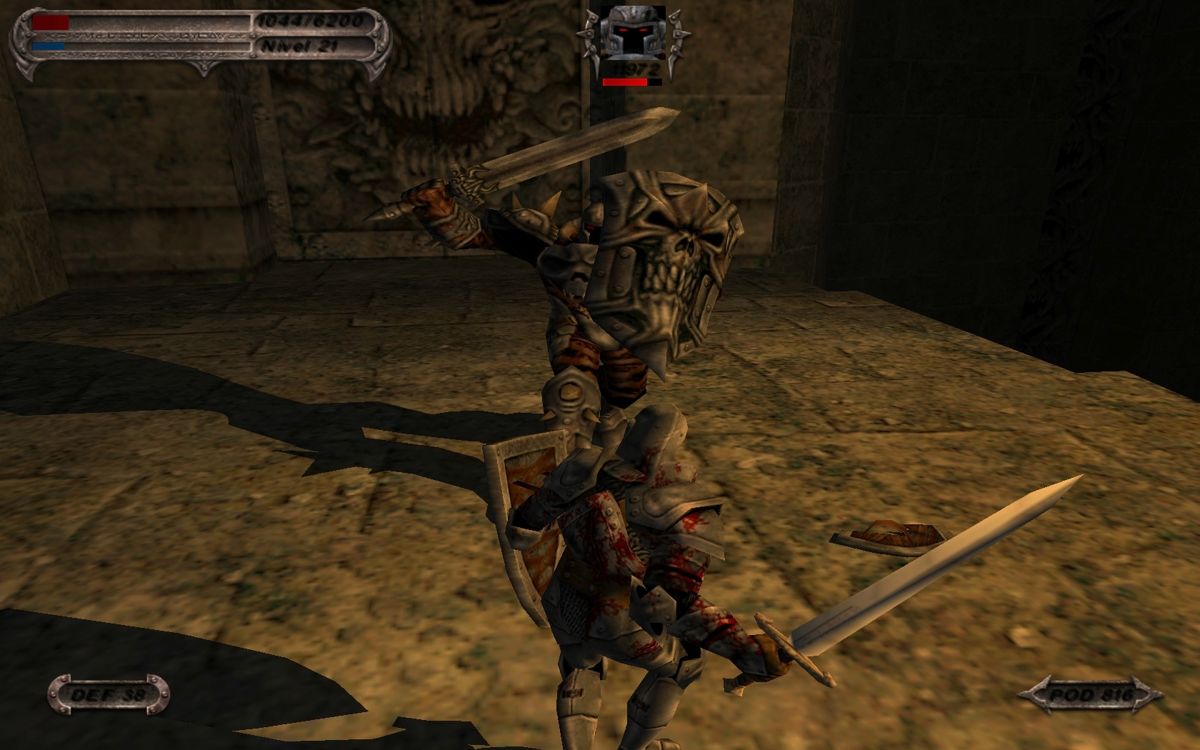 Blade of Darkness (Windows) screenshot: Chaos knights are slow, but have devastating attacks