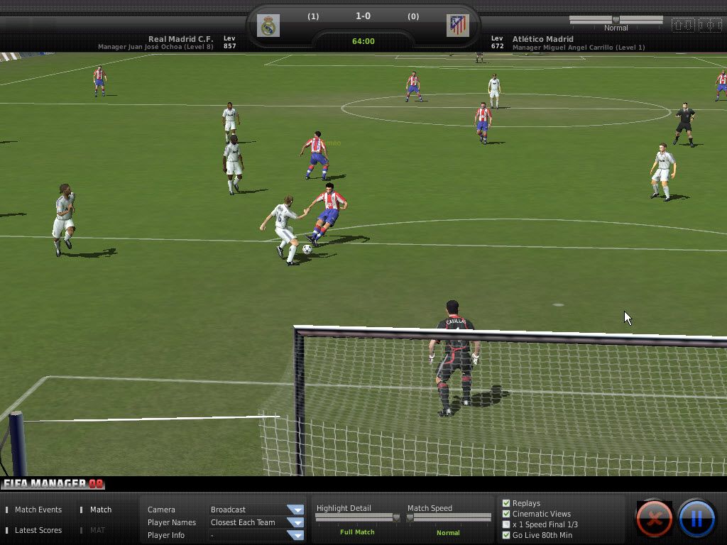FIFA Manager 08 (Windows) screenshot: Simao trying to kick