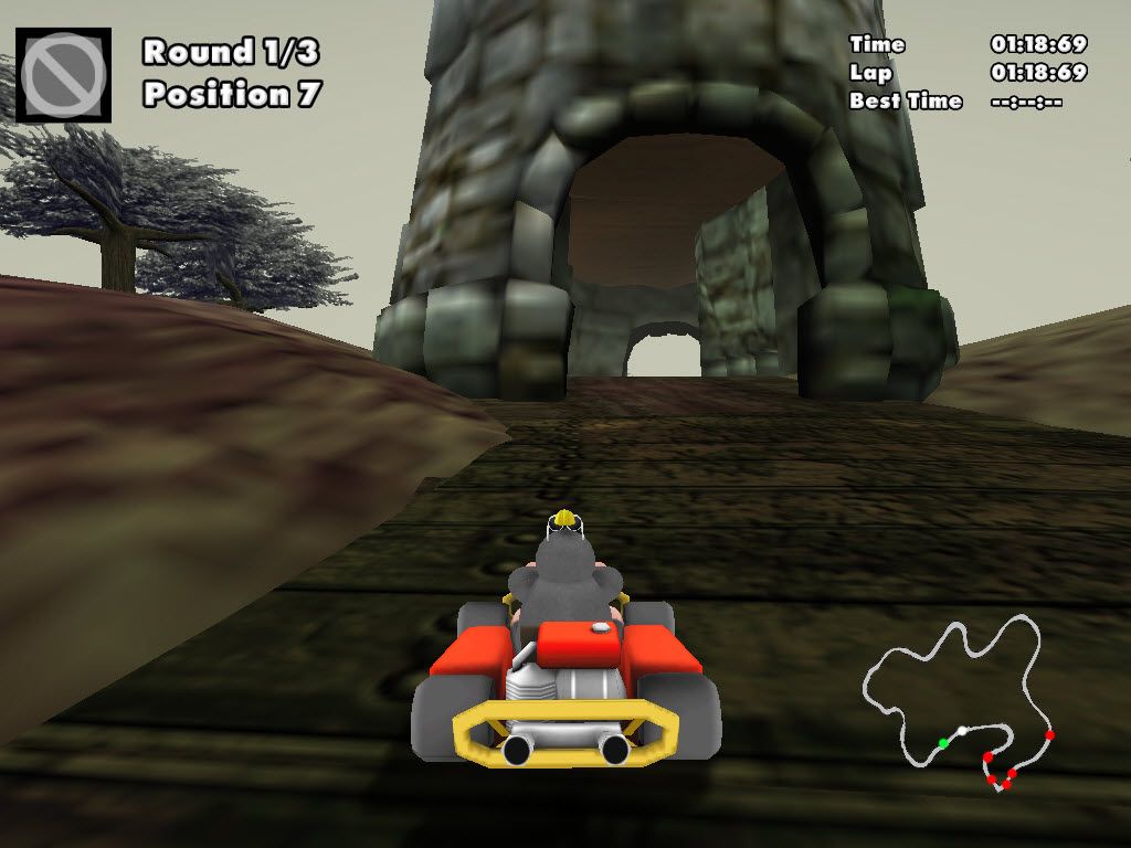 Crazy Chicken: Kart 2 (Windows) screenshot: Entering the swamp tower
