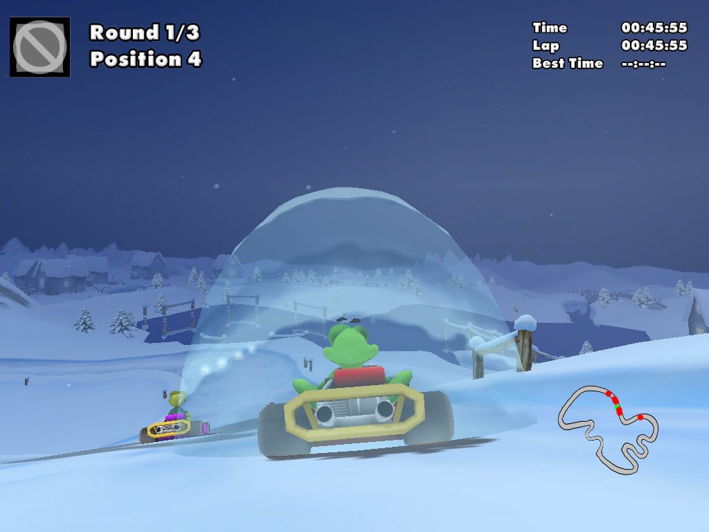 Crazy Chicken: Kart 2 (Windows) screenshot: Using the shield