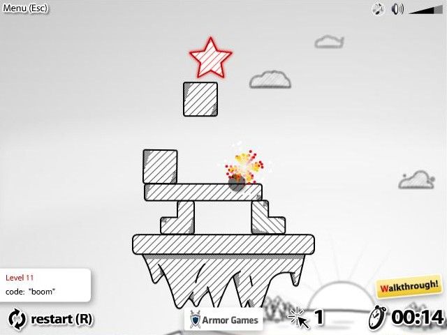 Redstar Fall (Browser) screenshot: BOOM!