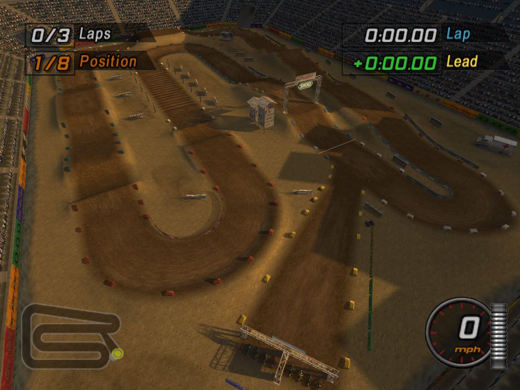 MTX Mototrax (Windows) screenshot: Supercross Los Angeles track