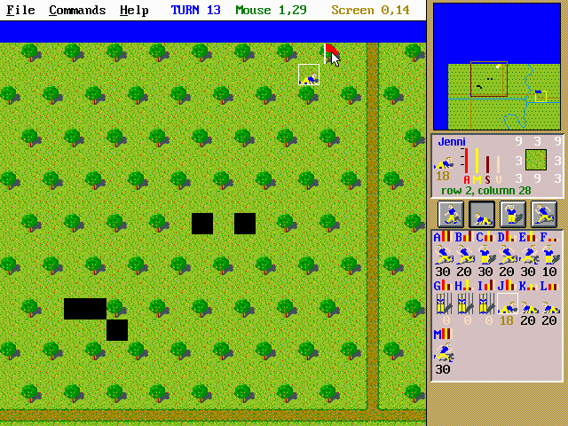 Capture the Flag (DOS) screenshot: The enemy flag is so close, I can almost touch it...