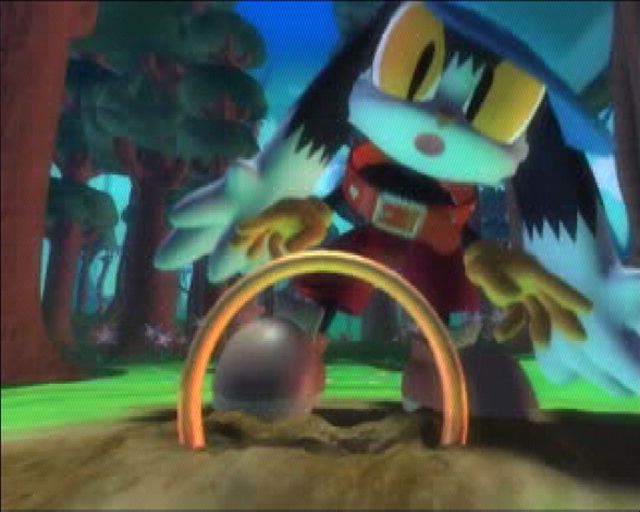 Klonoa: Door to Phantomile (PlayStation) screenshot: Klonoa finds a mysterious ring which has dropped from the sky