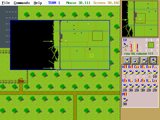 Capture the Flag (DOS) screenshot: The map
