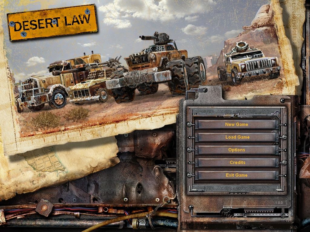 Desert Law (Windows) screenshot: Main menu