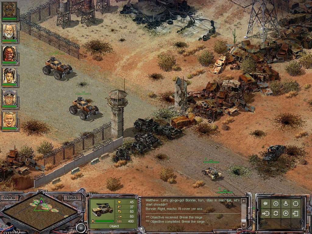 Desert Law (Windows) screenshot: Monster trucks