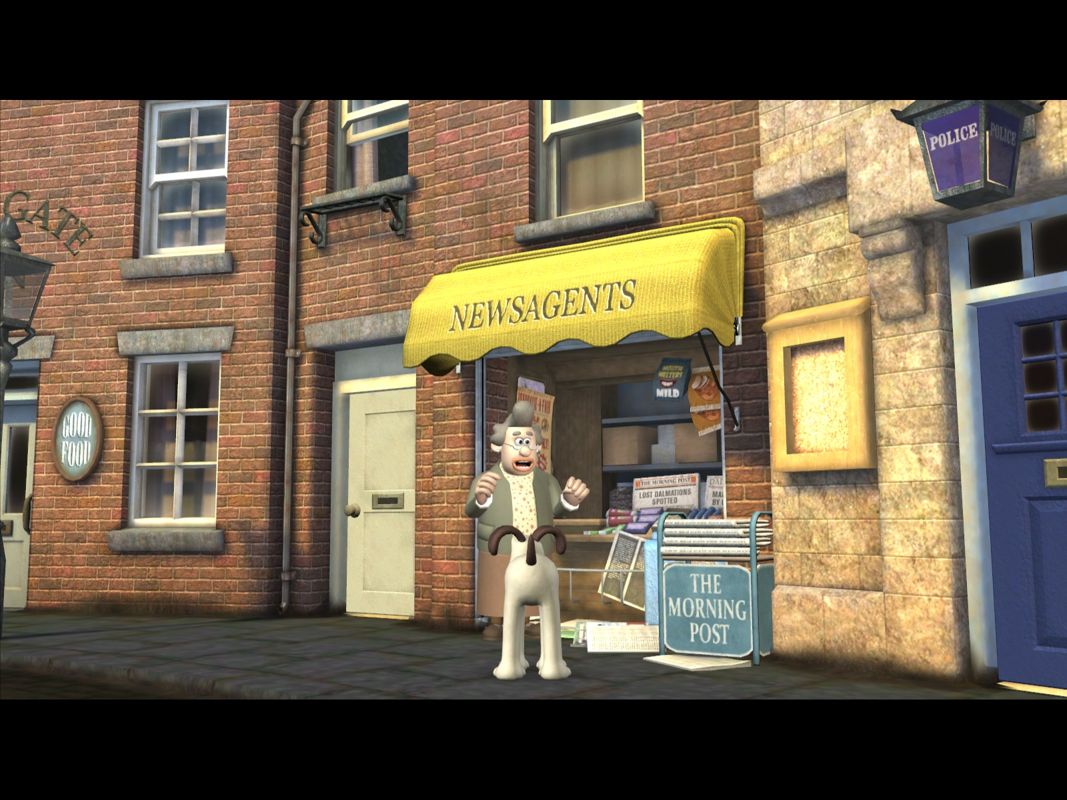 Wallace & Gromit in Muzzled! (Windows) screenshot: Winnie talks to Gromit about the upcoming fair.
