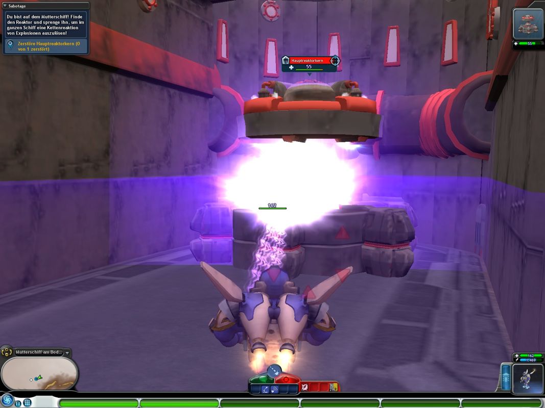 Spore: Galactic Adventures (Windows) screenshot: Destroying the reactor leads to what? BOOM of course!
