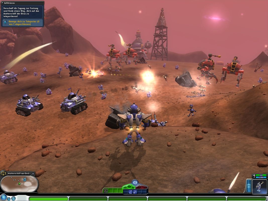 Spore: Galactic Adventures (Windows) screenshot: Our army is loosing the battle - we need to do something.