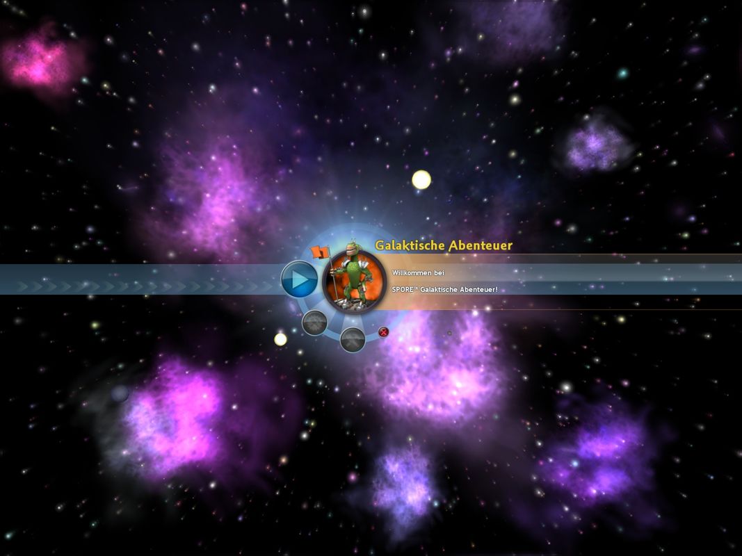 Spore: Galactic Adventures (Windows) screenshot: Main Menu