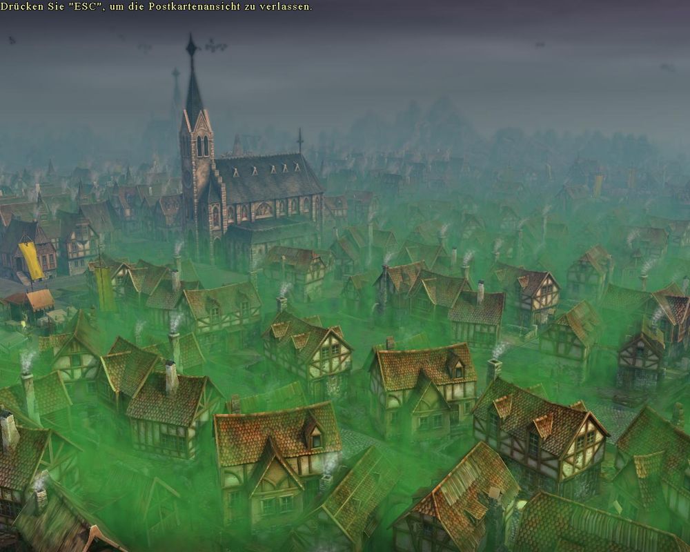 Dawn of Discovery (Windows) screenshot: Our city has fallen victim to the plague.
