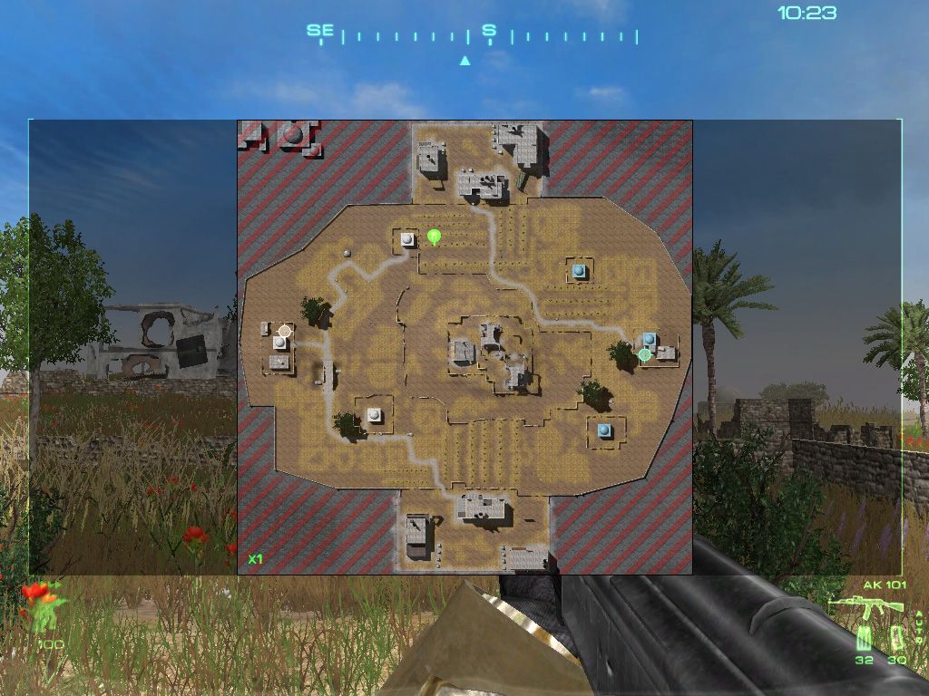 Rising Eagle: Futuristic Infantry Warfare (Windows) screenshot: In game map