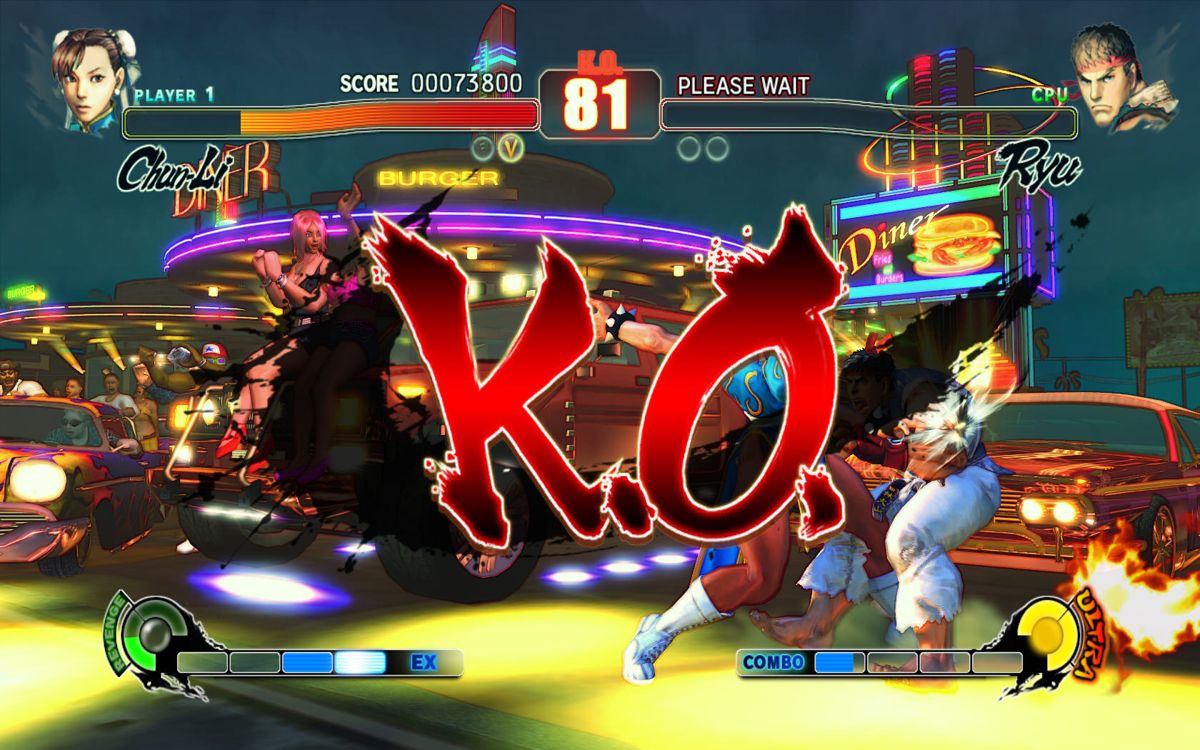 Street Fighter IV (Windows) screenshot: K.O. means your opponent has had enough.