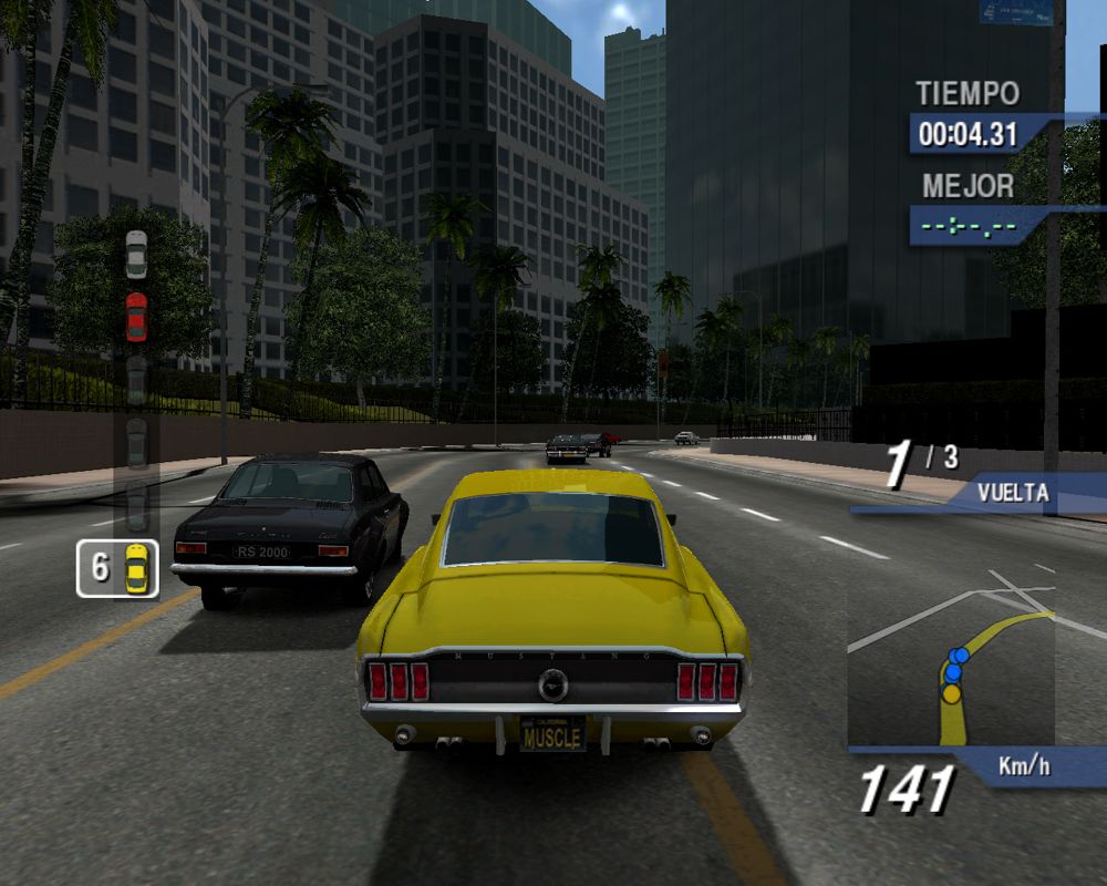 Ford Bold Moves Street Racing (Windows) screenshot: Driving a 68 Mustang GT.