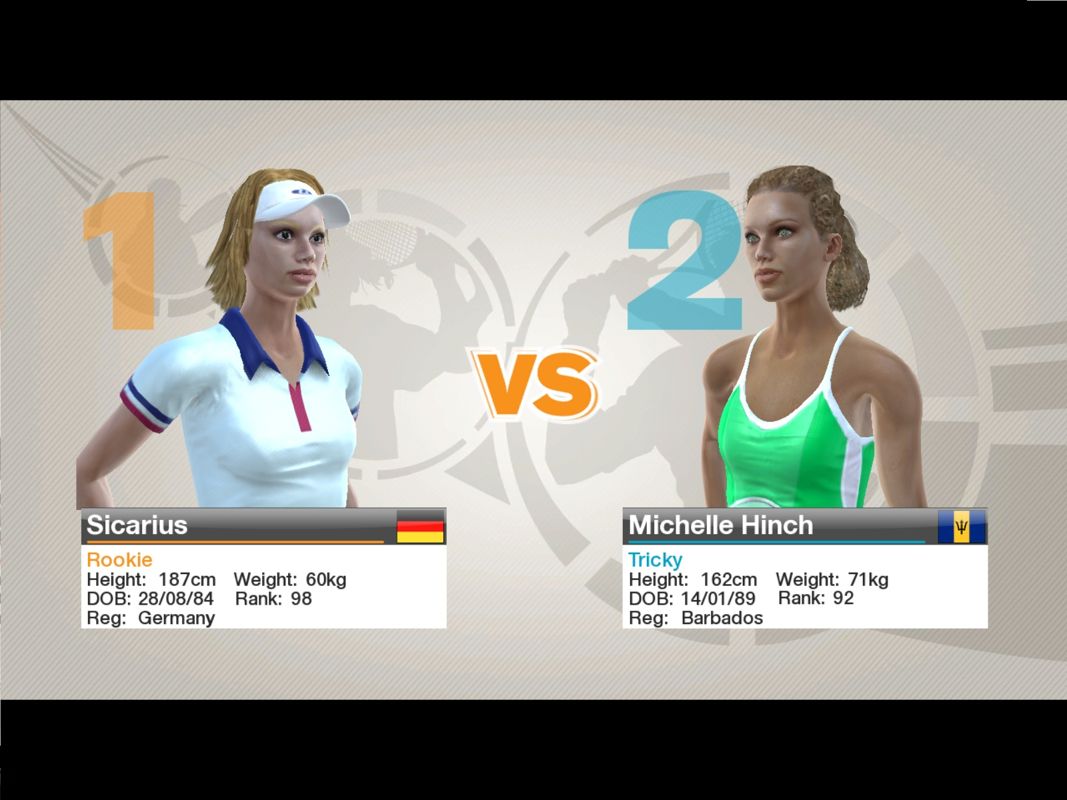 Virtua Tennis 2009 (Windows) screenshot: The loading screen shows the upcoming contestants.