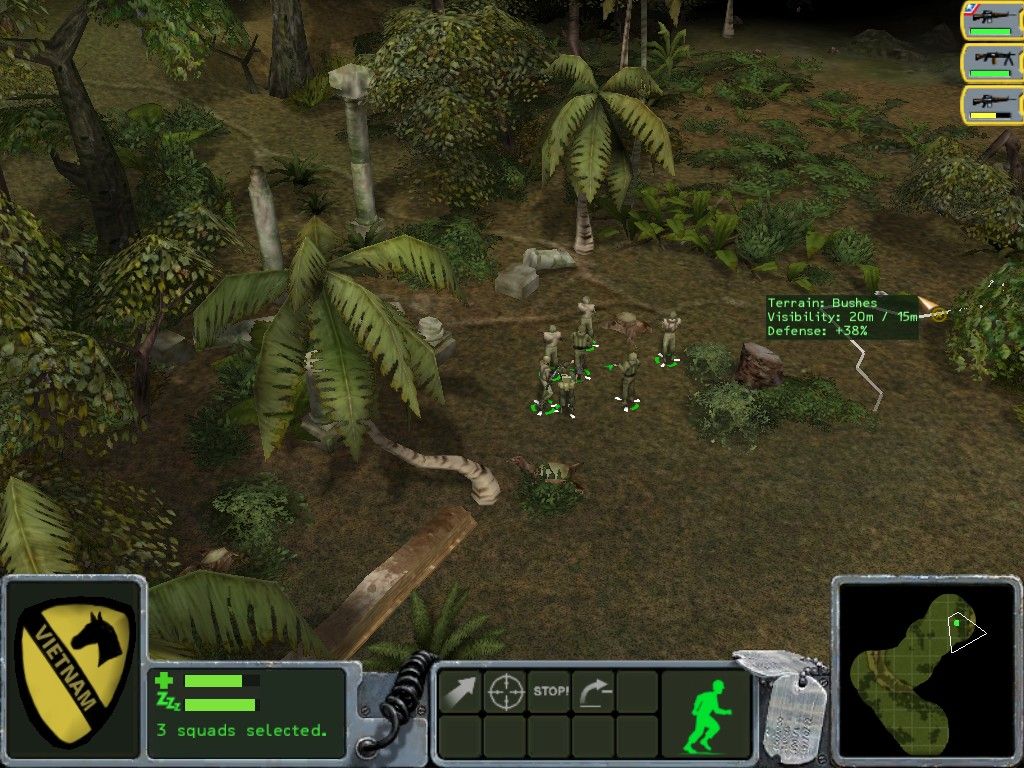 Platoon (Windows) screenshot: Ancient ruins in the middle of the jungle