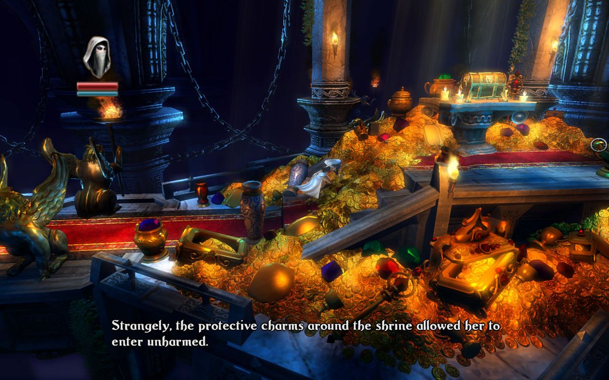 Trine (Windows) screenshot: The shrine where Zoya the thief first discovers the artifact.