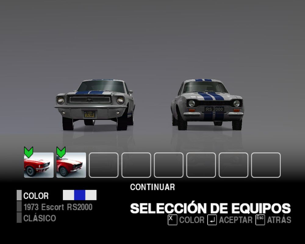 Ford Bold Moves Street Racing (Windows) screenshot: My first two cars ready for a team competition.