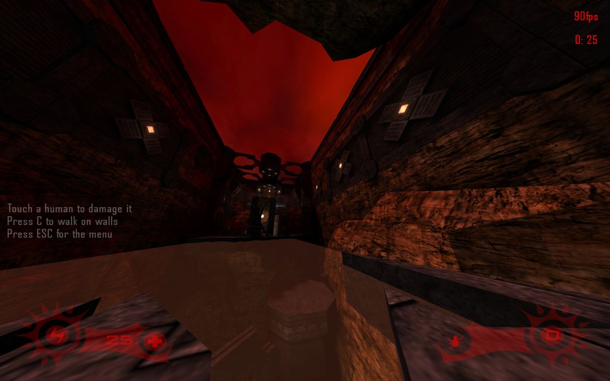 Tremulous (Windows) screenshot: Joining a game as an attacking alien.
